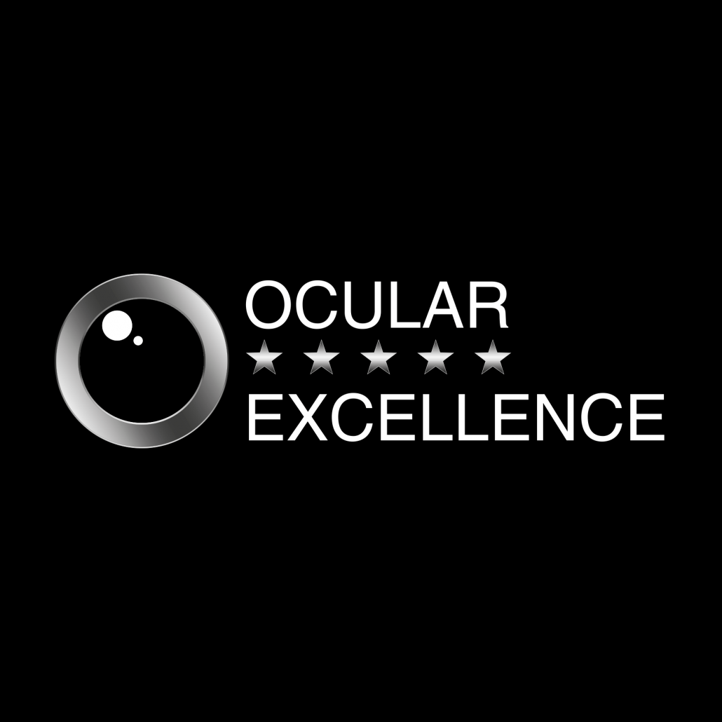 Logo der Ärztegemeinschaft Ocular Excellence auf schwarzem Hintergrund